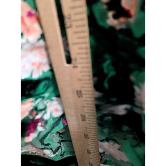 Old Navy Top Womens Plus Size 3X XXX Green Floral Long Sleeve Tunic Shirt Blouse - Picture 4 of 9